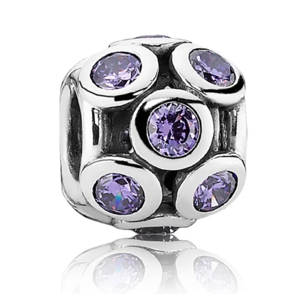 Pandora Purple CZ Whimsical Lights Sparkly Rare Retired Bead Charm